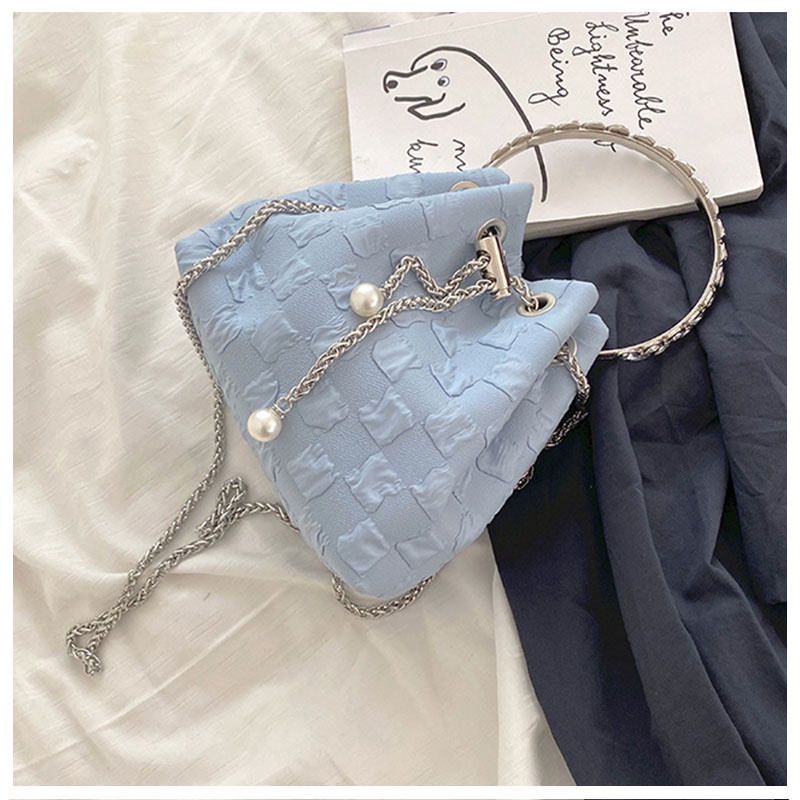 MOUSSON Túi Đeo Chéo Vai Dạng Xô Phối Dây Xích Thời Trang Cho Nữ