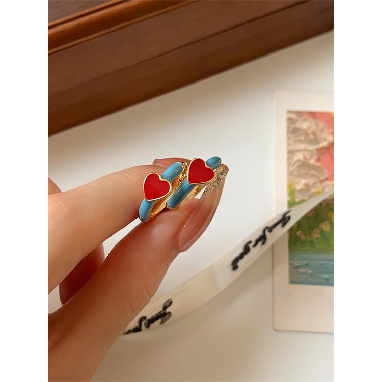 Khuyên Tai Trái Tim Năm Mới Màu Trắng Thiết Kế Nhỏ Nhắn Xinh Xắn Dành Cho Nữ