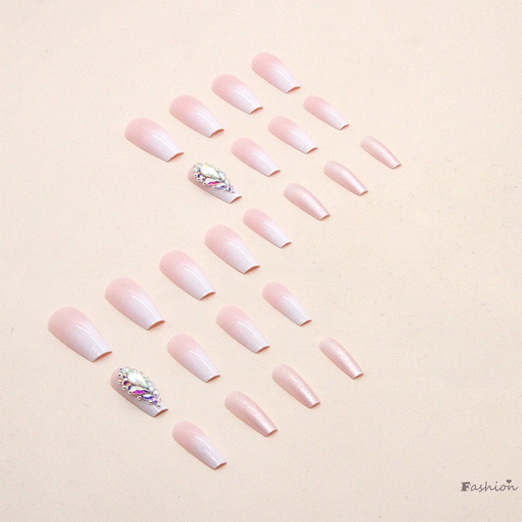 Toàn Bộ Bộ Móng Tay Giả Màu Hồng Gradient Dùng Để Múa Ba Lê