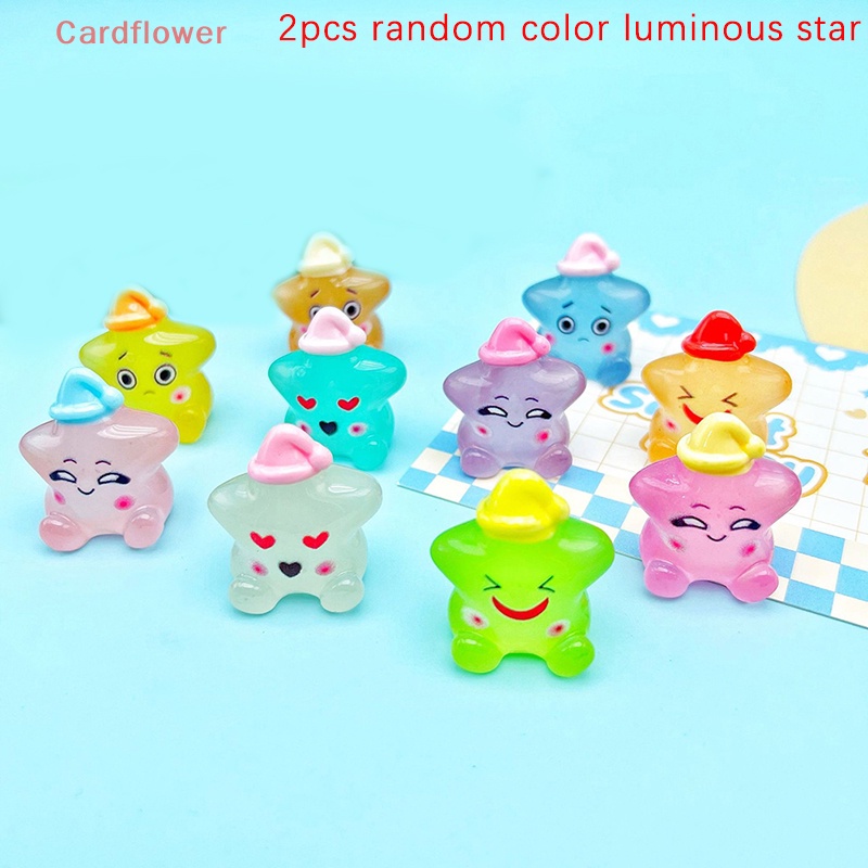 Bộ 2 Ngôi Sao Dạ Quang Mini Bằng Nhựa Resin Dễ Thương Dùng Trang Trí