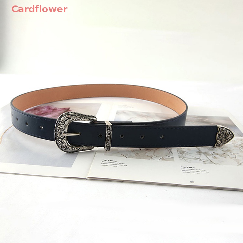 Thắt Lưng Da Pu Màu Đen Phong Cách Boho Cổ Điển Cho Nữ