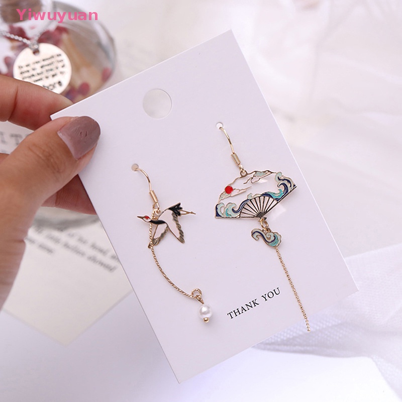 < Yiwuyuan > Khuyên Tai Lủng Lẳng Hình Thỏ Mèo Không Đối Xứng Cho Nữ Dự Tiệc Mới