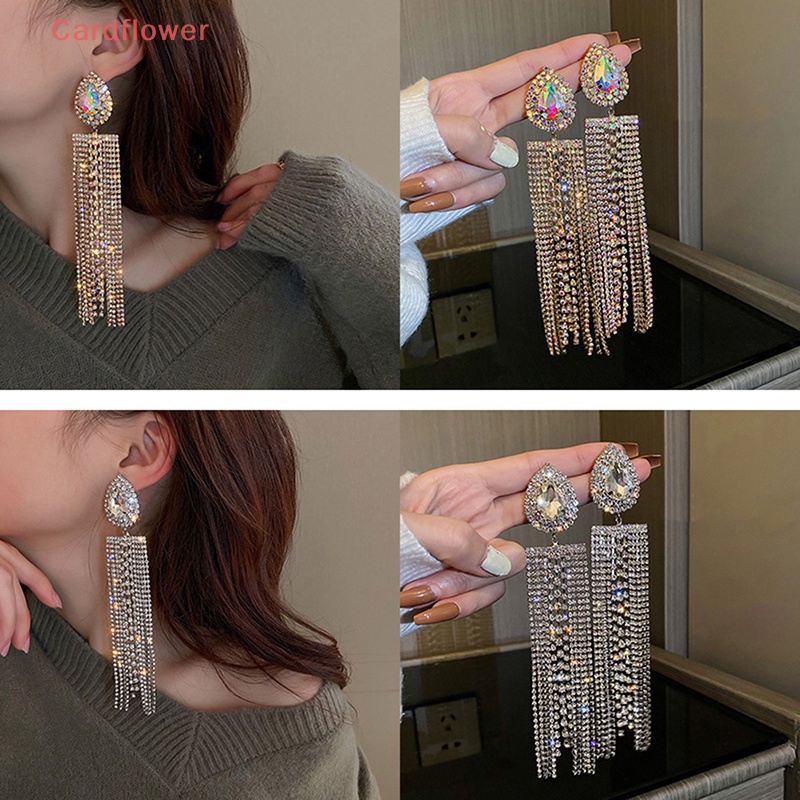 Khuyên Tai Bạc Dáng Dài Đính Đá Thời Trang Mới Cho Nữ