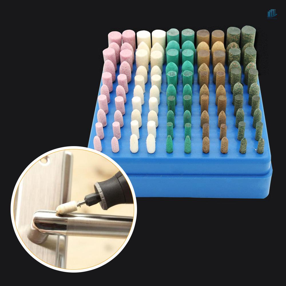 Bộ 100 Phụ Kiện Mài Đánh Bóng Điện Tử Bằng Cao Su Da Bò 1 / 8