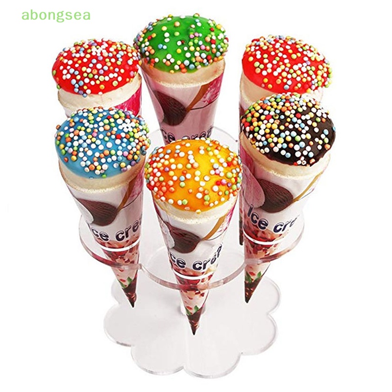 1 Giá Đỡ Bánh Kem Hình Nón Bằng Acrylic Trong Suốt