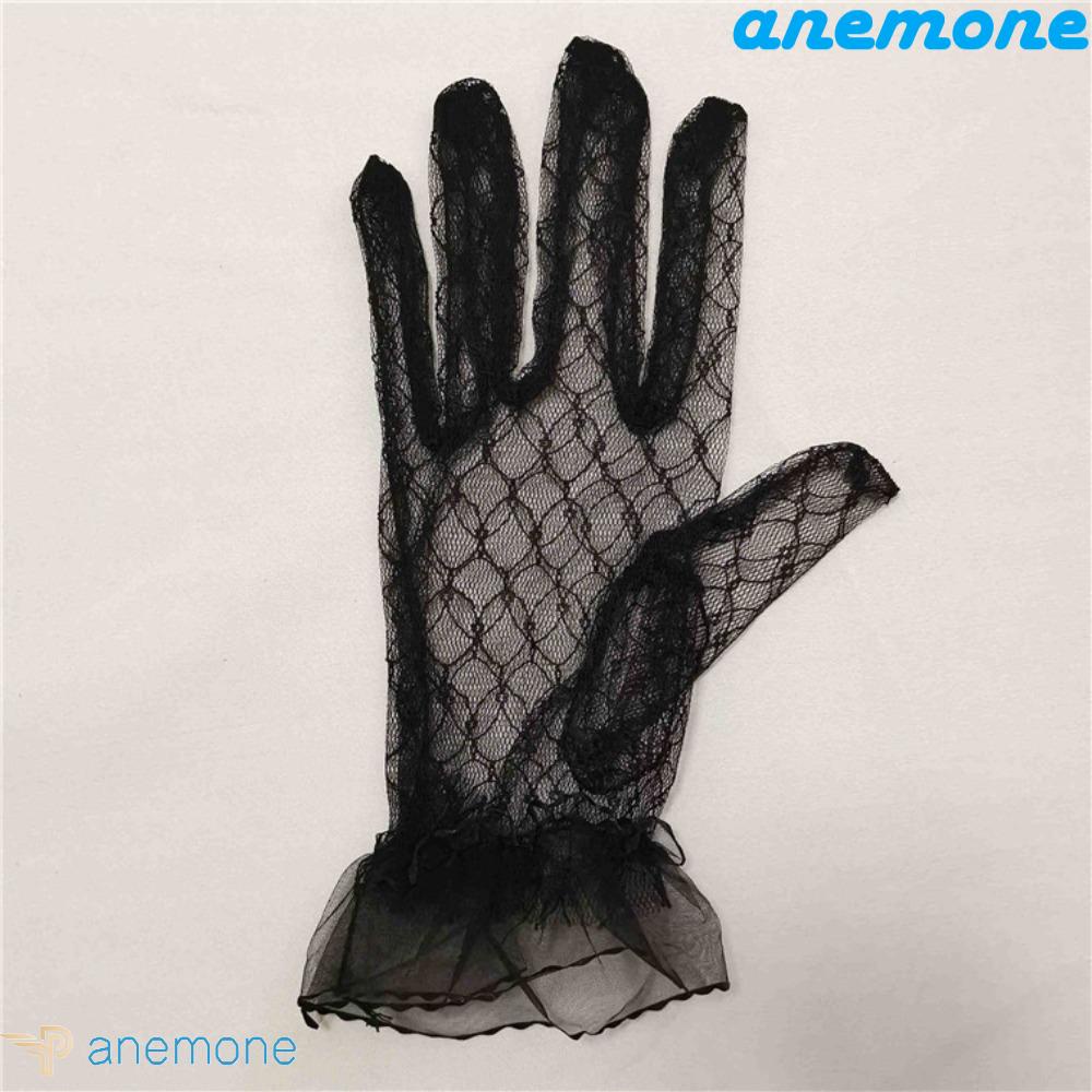 Găng Tay Lưới Mỏng Ngắn Thanh Lịch Hóa Trang Tiệc Cưới