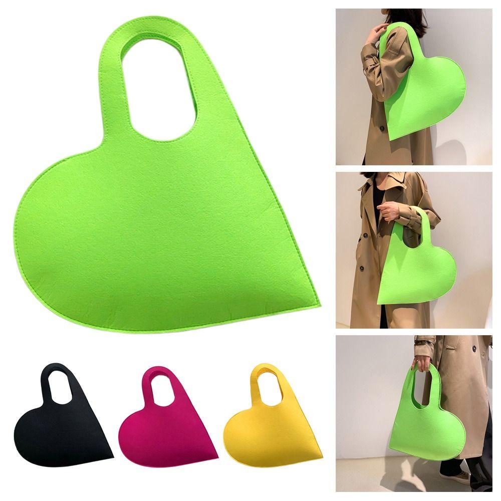 Túi Xách Đeo Vai Hình Trái Tim Bằng Vải Nỉ Kiểu Mới Cho Nữ