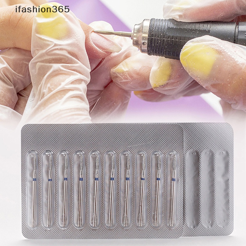 Set 10 Mũi Khoan Kim Cương Chuyên Dụng Cho Máy Mài Móng Tay ifashion365