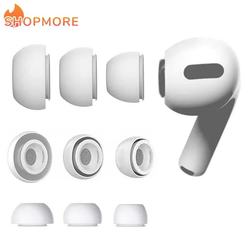 1 Cặp Nút Tai Nghe Thay Thế Bằng Silicone Màu Trắng / 4 Kích Cỡ