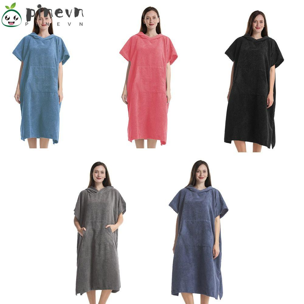 Áo Choàng Tắm Tay Ngắn Có Mũ Trùm Đầu Thấm Hút Tốt Chống Gió Nhanh Khô Tiện Dụng Cho Nam Và Nữ