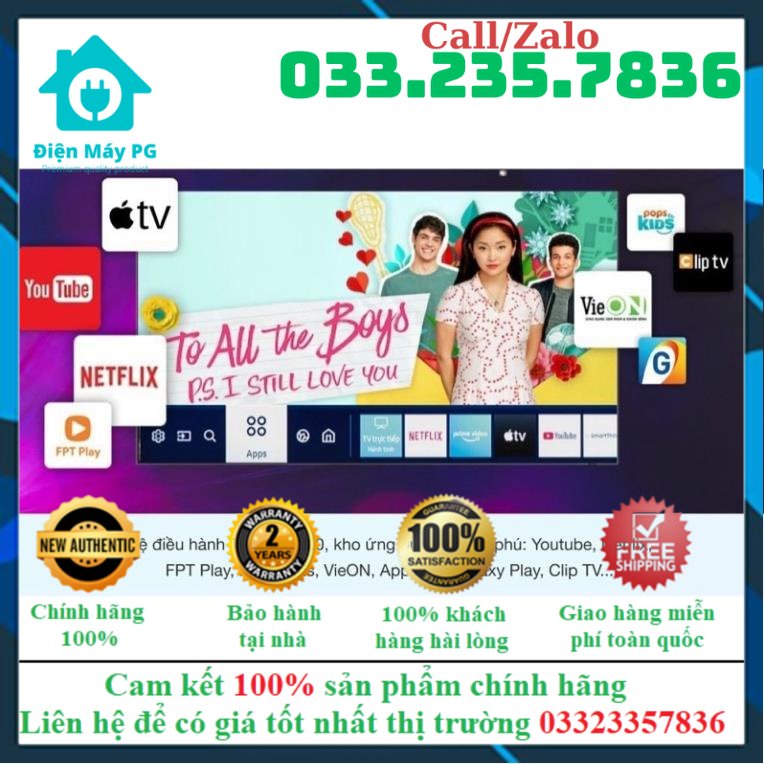 Smart Tivi Samsung 4K Crystal UHD 65 inch UA65AU8100 (Hàng new fullbox Bảo hành chính hãng 2 năm) Mới 100%- Điện máy PG