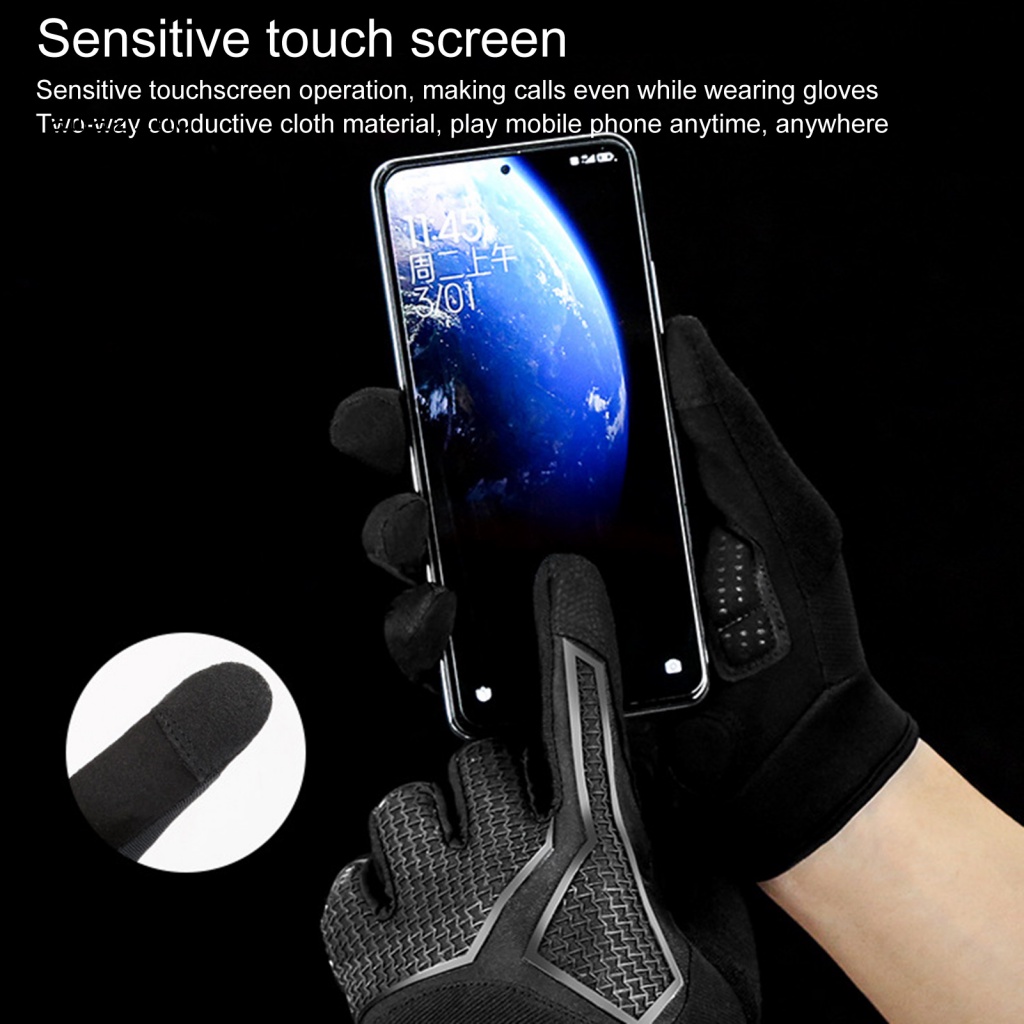 1 Cặp Găng Tay Lái Xe Máy / Xe Đạp Leo Núi Dễ Sử Dụng Có Thể Chạm Màn Hình Cảm Ứng