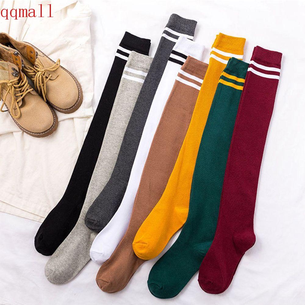 Vớ Cotton Kẻ Sọc Nhiều Màu Co Giãn Độc Đáo Cho Nữ