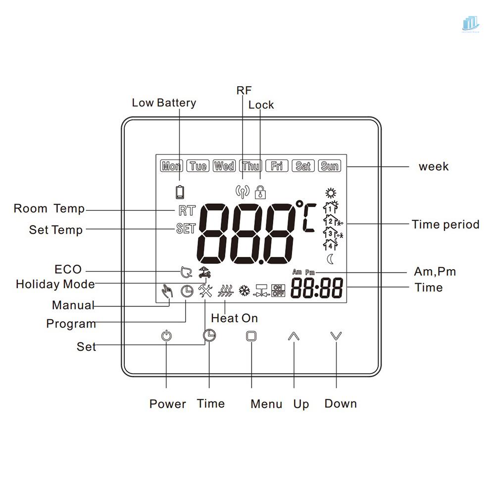 Bộ Điều Khiển Nhiệt Độ Thông Minh 3A Kỹ Thuật Số &amp; Bộ Nhận Tín Hiệu Cho Gas Boiler Motorized Có Van Lập Trình Tuần