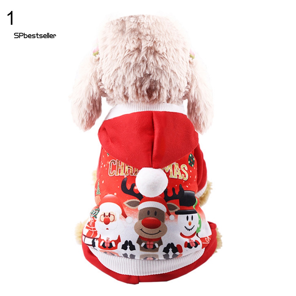 Áo Hoodie Họa Tiết Giáng Sinh Hoạt Hình Dễ Thương Cho Thú Cưng