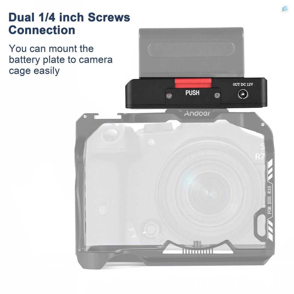 Bộ Sạc Pin Andoer NP-F DC12V DC8V DC8V 1 / 4 Inch Cho NP-F970 / NP-F950 / NP-F930 / NP-F930 / N