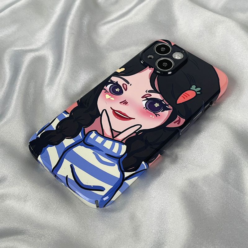 Ốp Điện Thoại Cứng Họa Tiết Cô Gái Dễ Thương Cho Iphone xr14pro xs 13 81211 max 7 6Ts