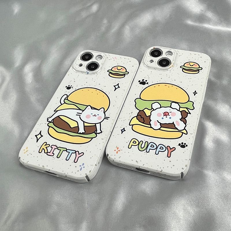 Ốp Điện Thoại Cứng / Mỏng In Họa Tiết Chó Burger Dễ Thương Cho Iphone xs14 7 13 1211 Xr8 TLY1