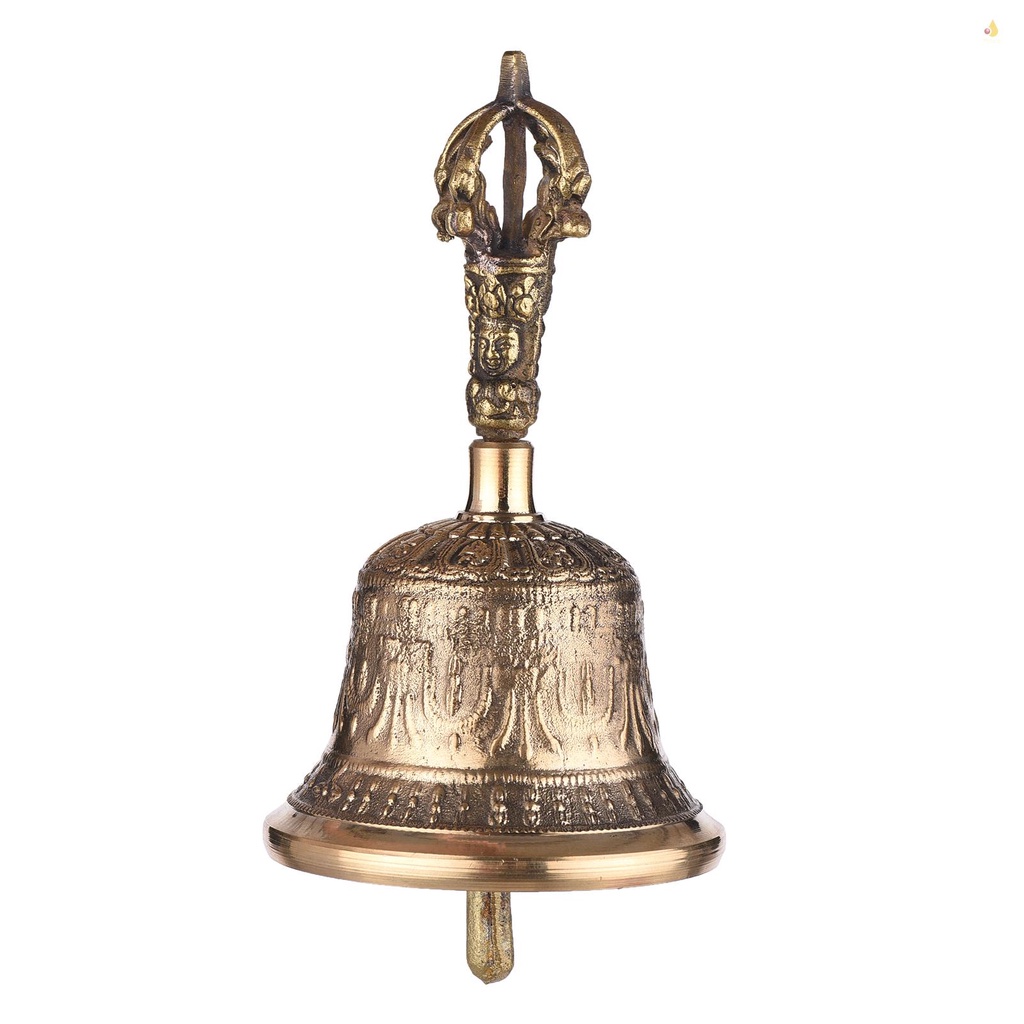 Chuông Phật Giáo Tây Tạng Bằng Đồng Thau Có Đệm Vajra