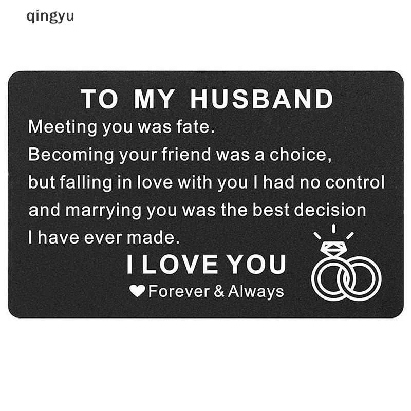 Qingyu Ví Đựng Thẻ Bằng Thép Không Gỉ Cho Husband Boyfriend Wife Girlfriend Valene Quà Tặng Sinh Nhật
