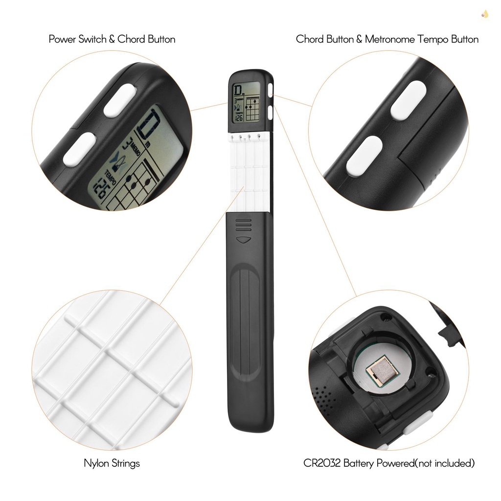 Đàn Ukulele Kimrd Trainer Uke Xoay 360 Độ Kèm Dụng Cụ Luyện Tập Ngón Tay° Màn Hình Xoay Tròn Chords Chart Cho Ukulele