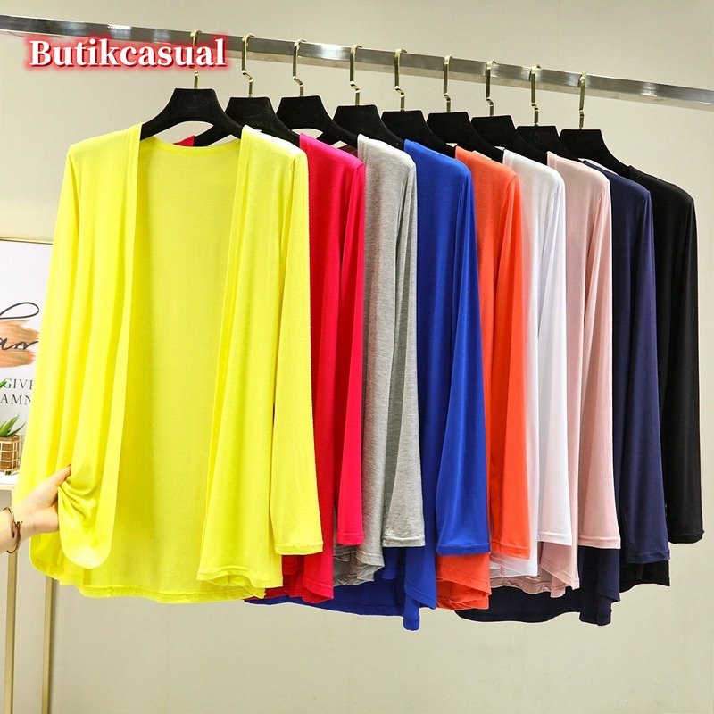 Áo Khoác cardigan Dáng Rộng Vải cotton Plus Size Cho Nữ