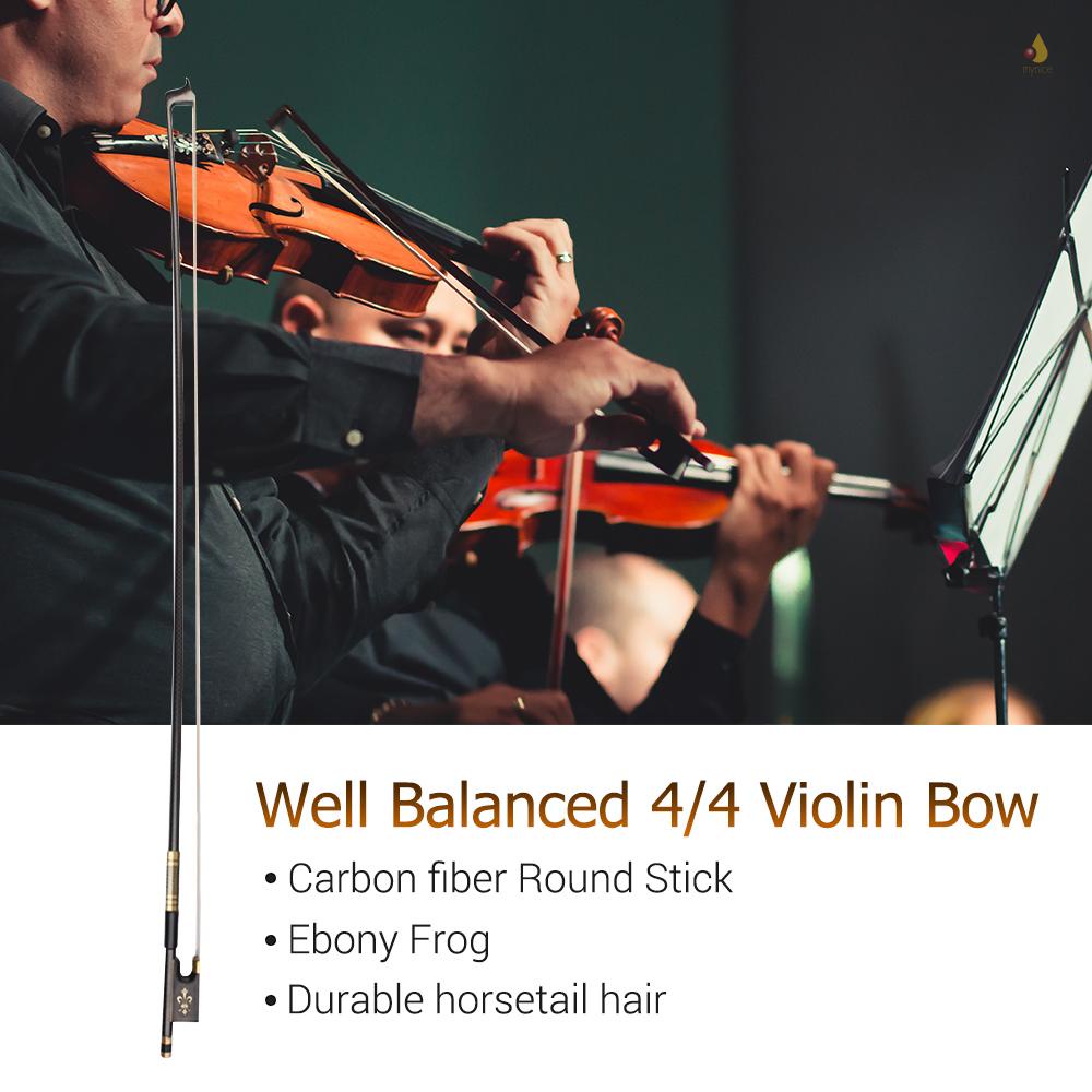Gậy Đàn Violin 4 / 4 Bằng Sợi Carbon Lông Đuôi Ngựa Có Độ Cân Bằng Tốt