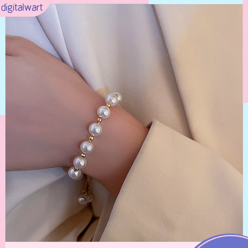 Vòng Tay Chuỗi Hạt Ngọc Trai Nhân Tạo Mạ Điện Thời Trang Có Thể Điều Chỉnh Làm Quà Tặng Sinh Nhật Cho Bạn Gái / Mẹ