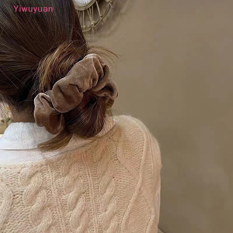 Dây Cột Tóc Cao Su Co Giãn Bọc Nhung Mềm Mại Thời Trang Cổ Điển Cho Nữ