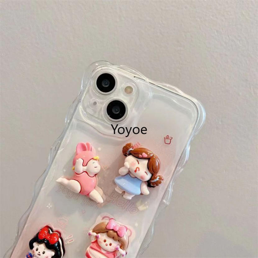 Ốp Điện Thoại Mềm Họa Tiết Cô Gái 3D Chống Sốc Cho iPhone 14 11 12 13 Pro Max X XS XR 7 8 14 Plus SE