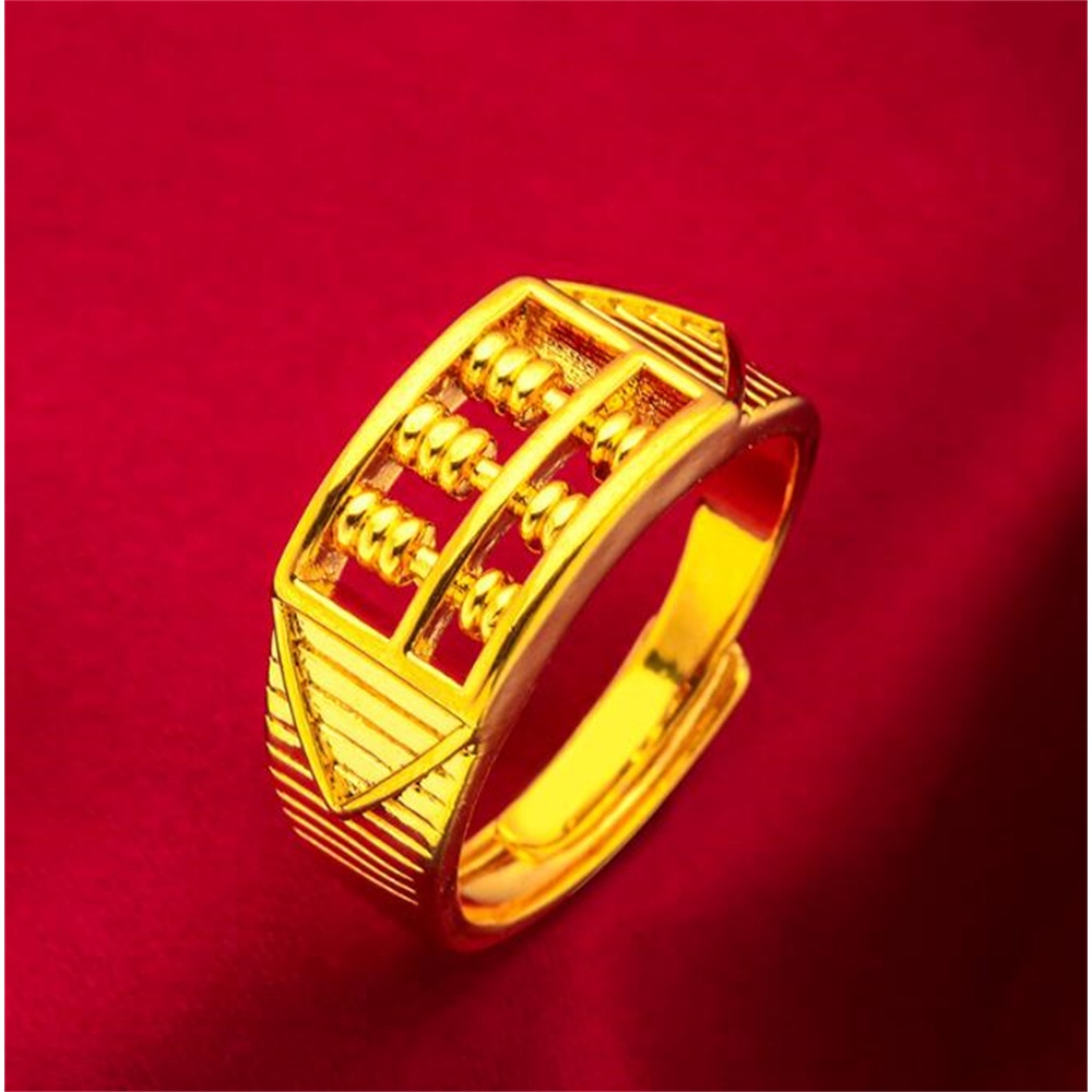 Nhẫn Nam Nữ Mạ Vàng 24k Hình Tờ Tiền Tài Lộc Mới