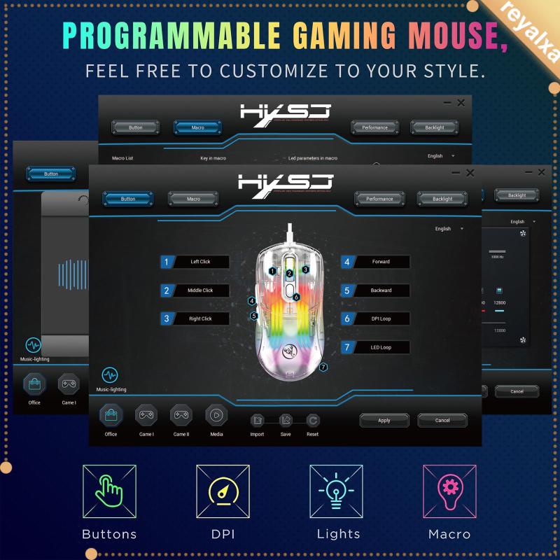 Chuột Chơi Game Có Dây 12800 DPI 6 DPI RGB Chuyên Dụng Cho Máy Tính Laptop