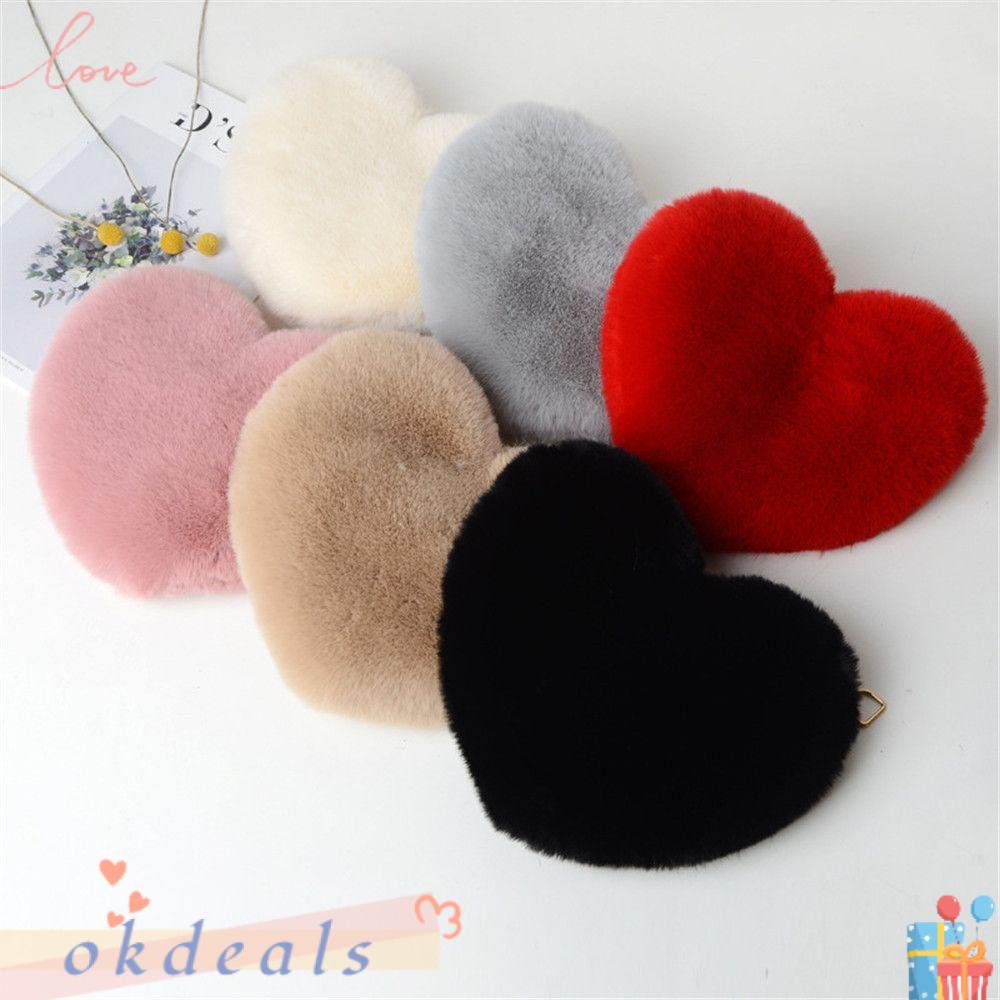 Túi Xách Đeo Chéo Phủ Lông Phối Dây Xích Thời Trang Dễ Thương