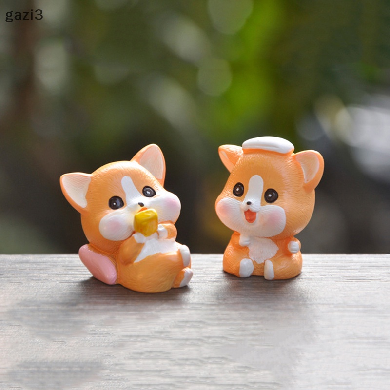 Mô Hình Cún Corgi Mini Bằng Nhựa Resin Dễ Thương Dùng Trang Trí Tiểu Cảnh