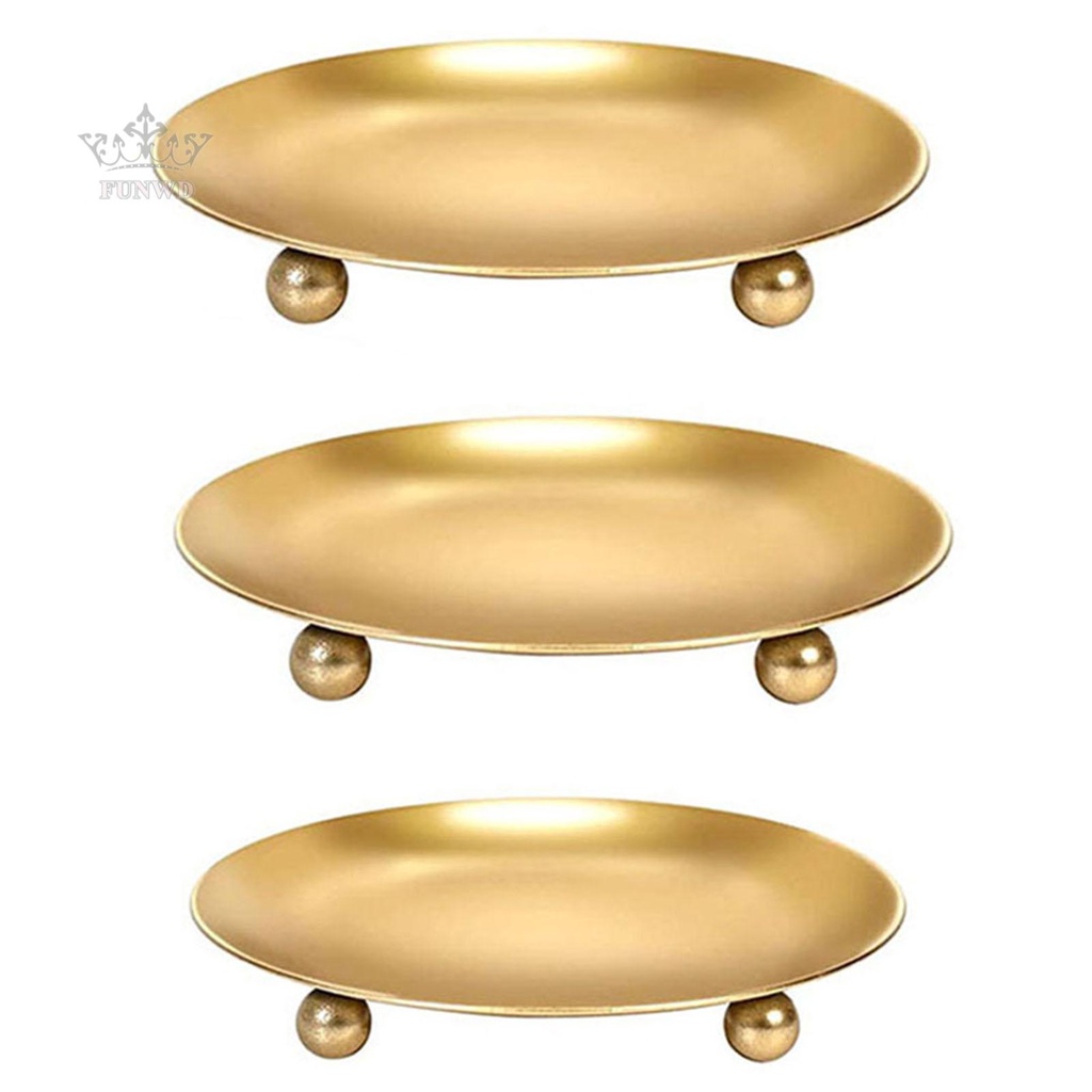 Đĩa Sắt Đựng Nến Thơm Trang Trí Tiệc Cưới / Giáng Sinh / Spa Mới