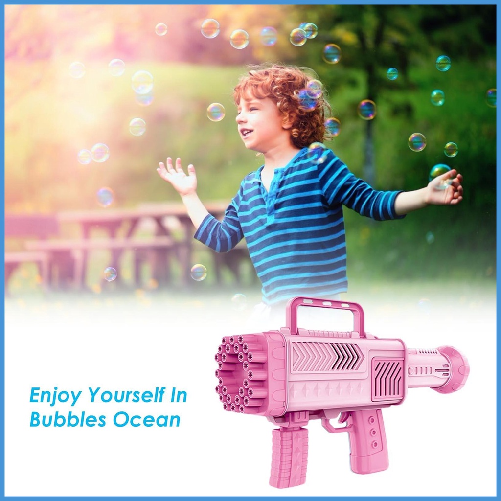 Máy Thổi Bong Bóng Tự Động 46 Lỗ 46 Lỗ Có Đèn Và Nhạc luvn