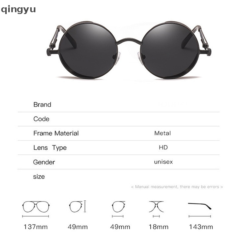 Kính Mát Gọng Tròn Kim Loại Chất Lượng Cao Thời Trang Phong Cách Gothic Steampunk Cổ Điển