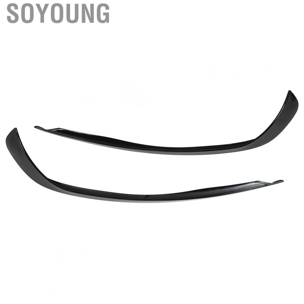 Soyoung Front Bumper Air Vent Trim  Weatherproof Splitter Spoiler Stylish Decor Glossy Black for Vehicle
