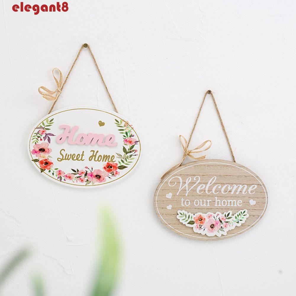 Bảng Gỗ Hai Mặt In Chữ Welcome Phong Cách Châu Âu Trang Trí Cửa Hàng / Sân Vườn