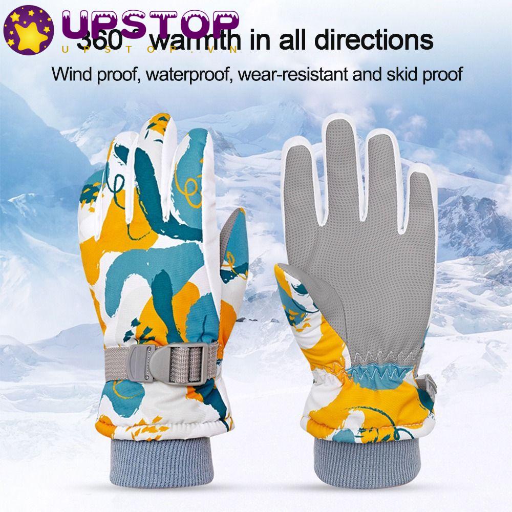 Găng Tay Trượt Tuyết Dày Dặn Ấm Áp Chống Thấm Nước Cho Bé