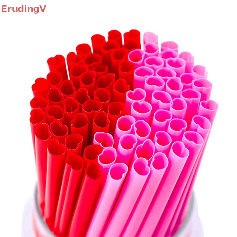 Bộ 100 Ống Hút Hình Trái Tim Dùng Một Lần Tiện Dụng