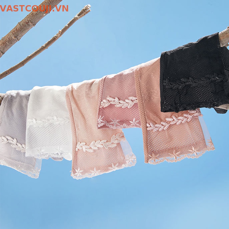 1 Đôi Găng Tay Chống Trượt Vải Lụa Lạnh Phối Ren Thoáng Khí Thời Trang Mùa Hè Cho Nữ