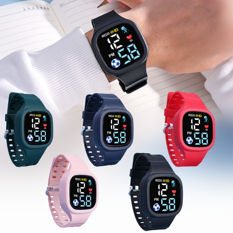Đồng Hồ LED Điện Tử Dây TPU Đa Năng Cho Trẻ Em