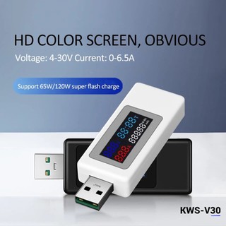 USB Tester Current 4-30V Voltage Meter Timing Ammeter Digital Power Indicator