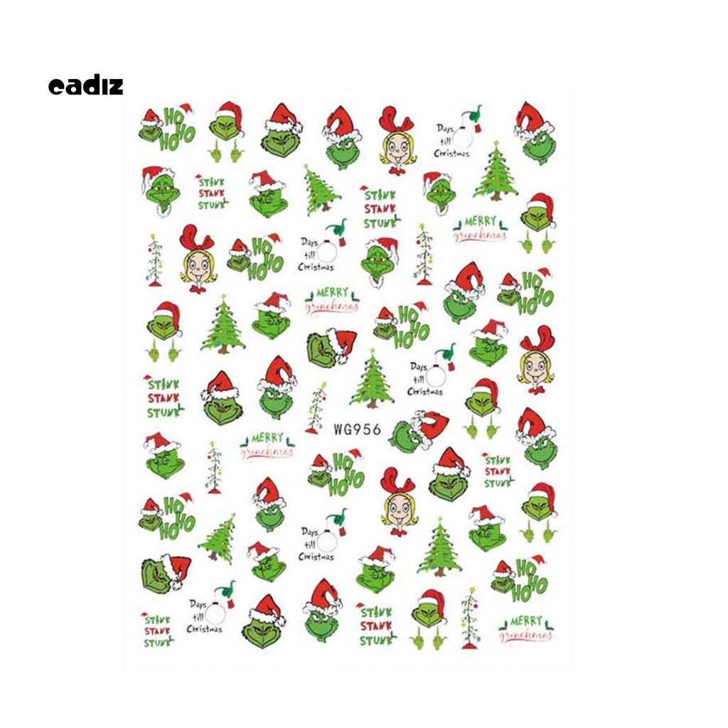 Miếng Dán Trang Trí Móng Tay Chủ Đề Giáng Sinh Dễ Dàng Bắt Mắt
