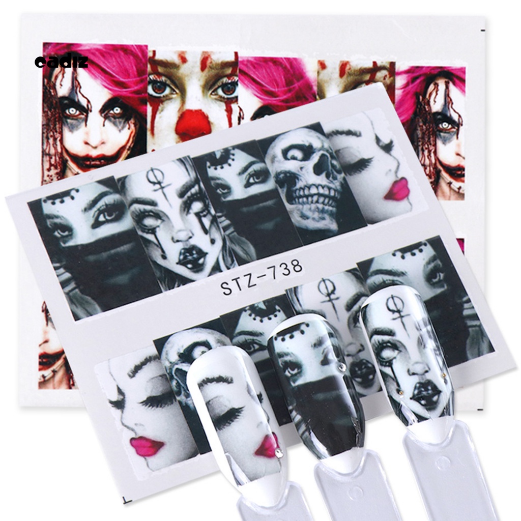 1 Bộ Miếng Dán Móng Tay Chủ Đề Halloween Dễ Sử Dụng
