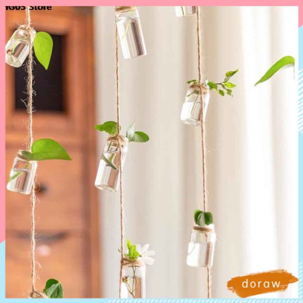 Bình Hoa Thủy Tinh Mini Có 8 Chuông Gió Phong Cách Bắc Âu