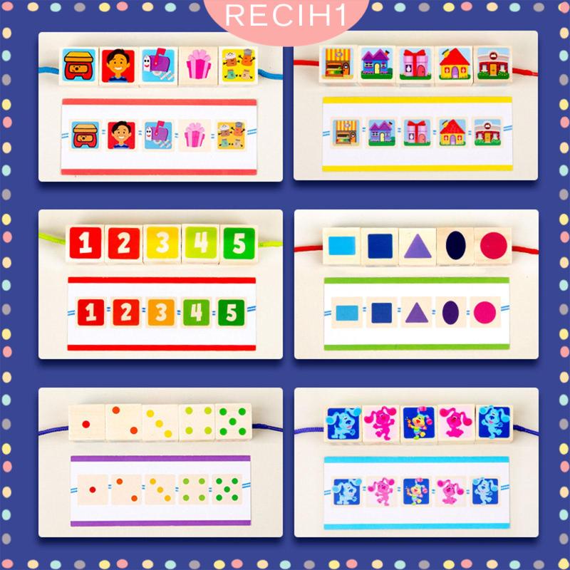 Đồ Chơi Xỏ Dây Hạt Gỗ Màu Cầu Vồng Giáo Dục Theo Phương Pháp Montessori Cho Bé 3 4 5 Tuổi