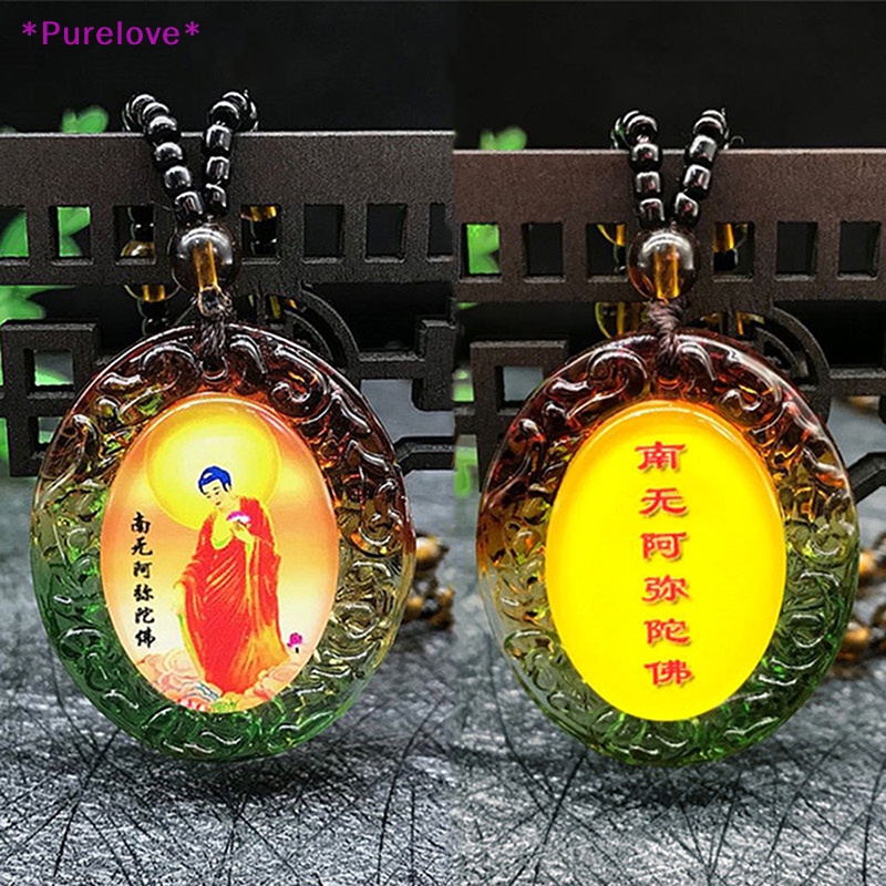 Vòng cổ Mặt Thủy Tinh Amitabha May Mắn Cho Nam Và Nữ Mới