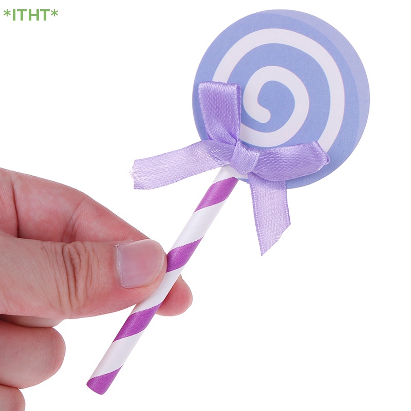 Set 6 Que Cắm Trang Trí Bánh Hình Kẹo Mút Thắt Nơ Xinh Xắn Mới